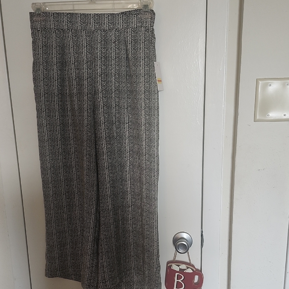 Croft & Barrow Black and White Patterned Pants